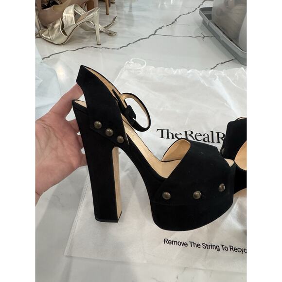 Giuseppe Zanotti Black Suede Studded Platform Sandals - Picture 11 of 11